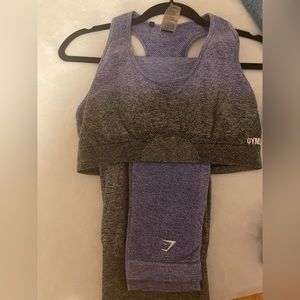 Ombré purple gray Gymshark vital set L
